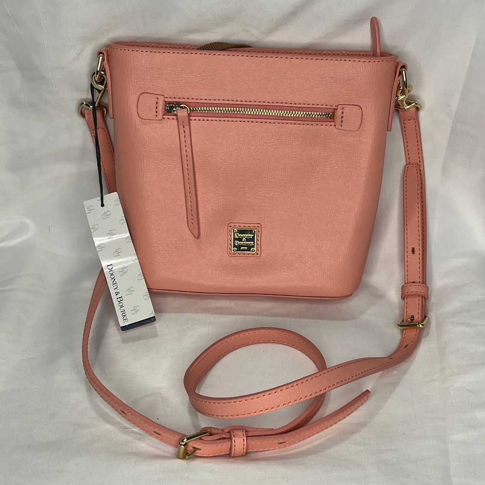 Dooney & Bourke Pink Leather Crossbody Purse Gold Hardware New with Tags, NWT